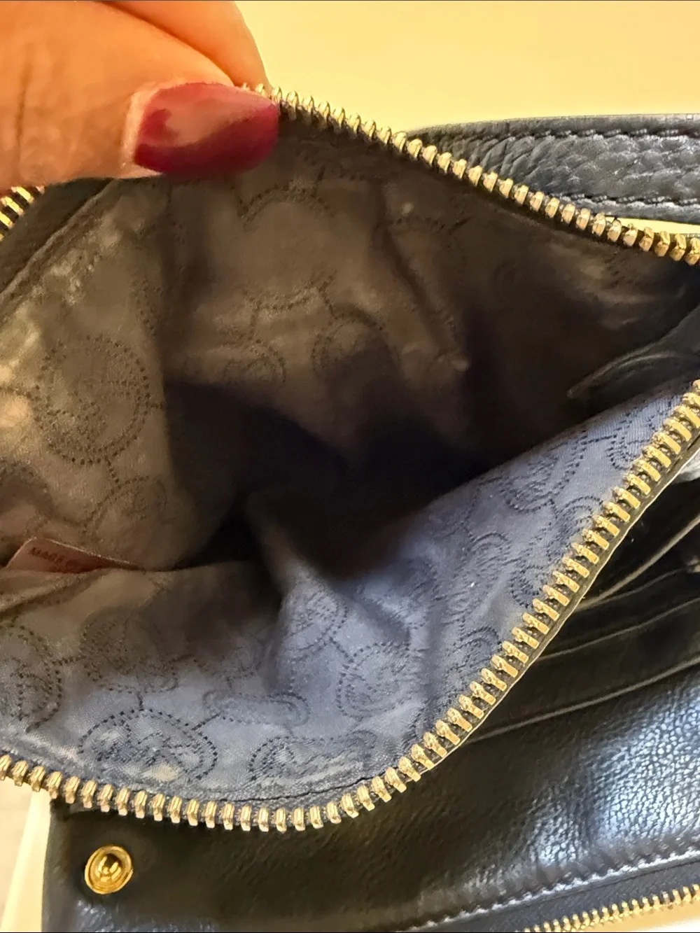 Michael Kors Black Leather Mini Crossbody with Gold MK Emblem